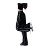 Womens Stretch Waist Casual Wide Leg Pants With Cuffed Hem Loose Fit Streetwear Trousers
