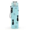 1PC Black Cat Silhouette Pattern 750ml Color Plastic Sports Water Bottle Leakproof Flip Straw Lid Suitable for Sports Office Home Use