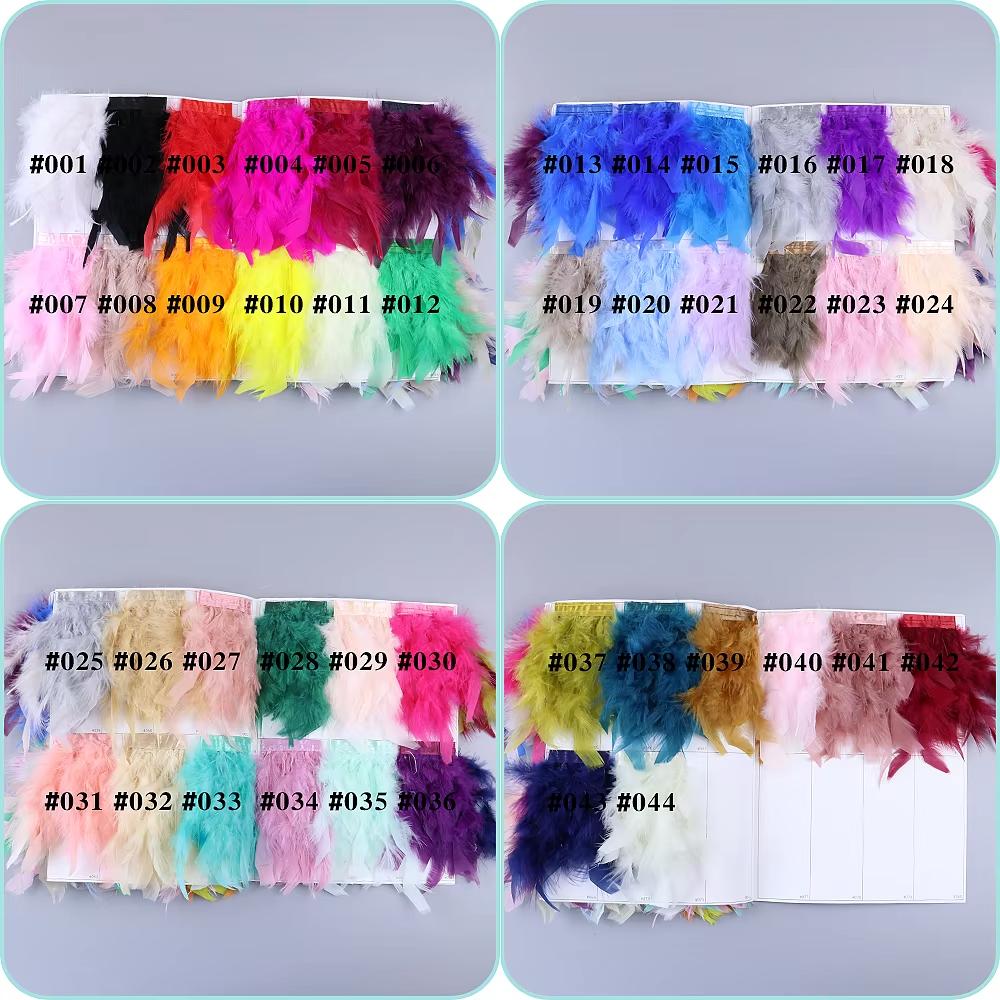 FeatherRed Turkey Feathers Trim 10-15cm 4-6 Inch Natural Feather Ribbon for Sewing Clothing Fringe Plumes Wedding Decoration