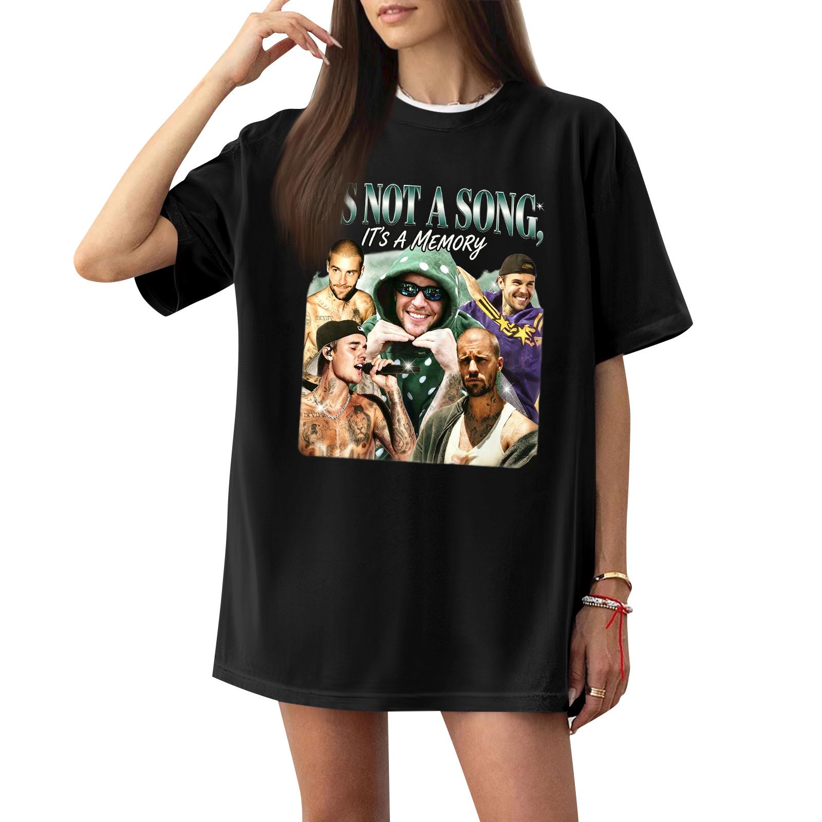 

Women s Casual Letter Print Short-sleeved Top T-shirt L чёрный