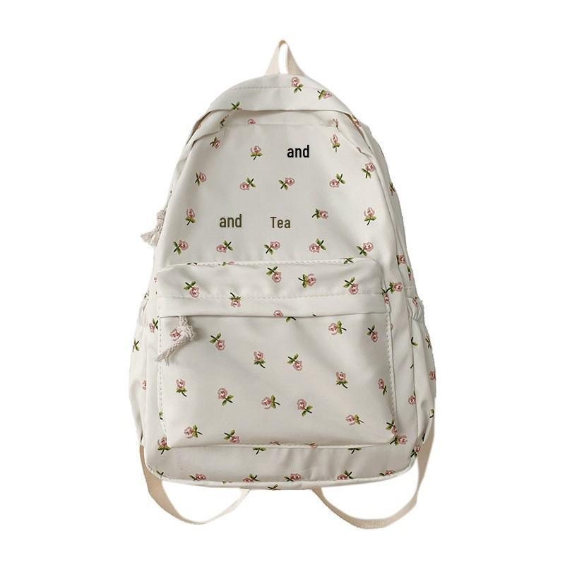 Rucksack im japanischen Stil mit Blumenmuster für Damen - Harajuku-Print, doppelte Schultergurte, koreanische Version, geeignet für Mittelschülerinnen