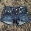 Dames Denim Shorts met Zakken in Vintage Stijl en Borduurwerk Lage Taille, Nauwsluitende Y2K Shorts