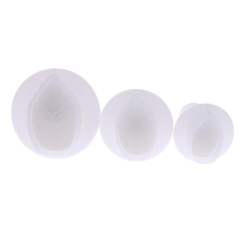 3 ks/sada růžových listů, pístových řezaček, dortových fondánů, zdobení, formy na cukrářské výrobky