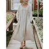 Moda para Mujer Primavera Otoño Primavera Otoño Manga Larga Cuello Redondo Cintura Suelta Vestidos Casuales