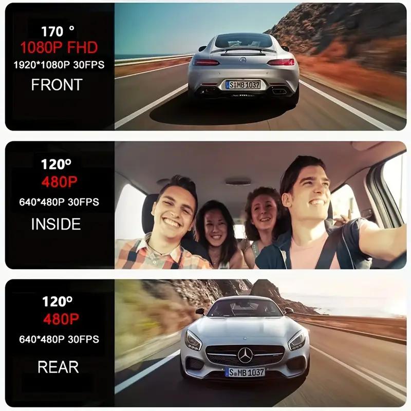 3Camera Dash Cam For Car Camera 1080P Video Recorder WIFI Car DVR 2lens Front Rear View Camera Night Vision Car Accessories
