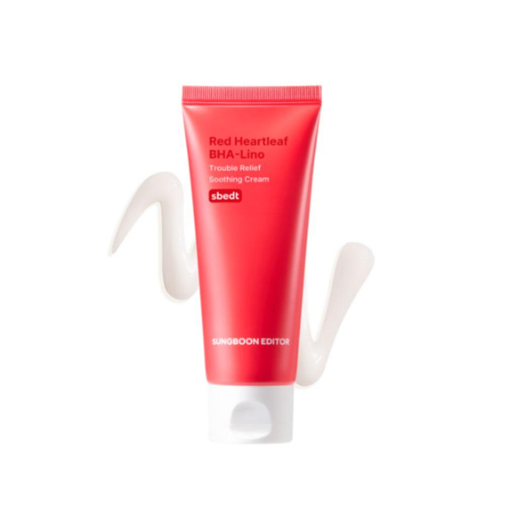Sungboon Editor Red Heartleaf Trouble Calming Centella Soothing Cream Acne Care Moisturizing Cream 50ml