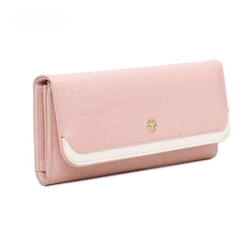 Women Long Wallet Large Capacity PU Leather Clutch Wallet Fashion Trifold Card Holder Coin Purse Lady Organizer Handbag Wrist Wallet