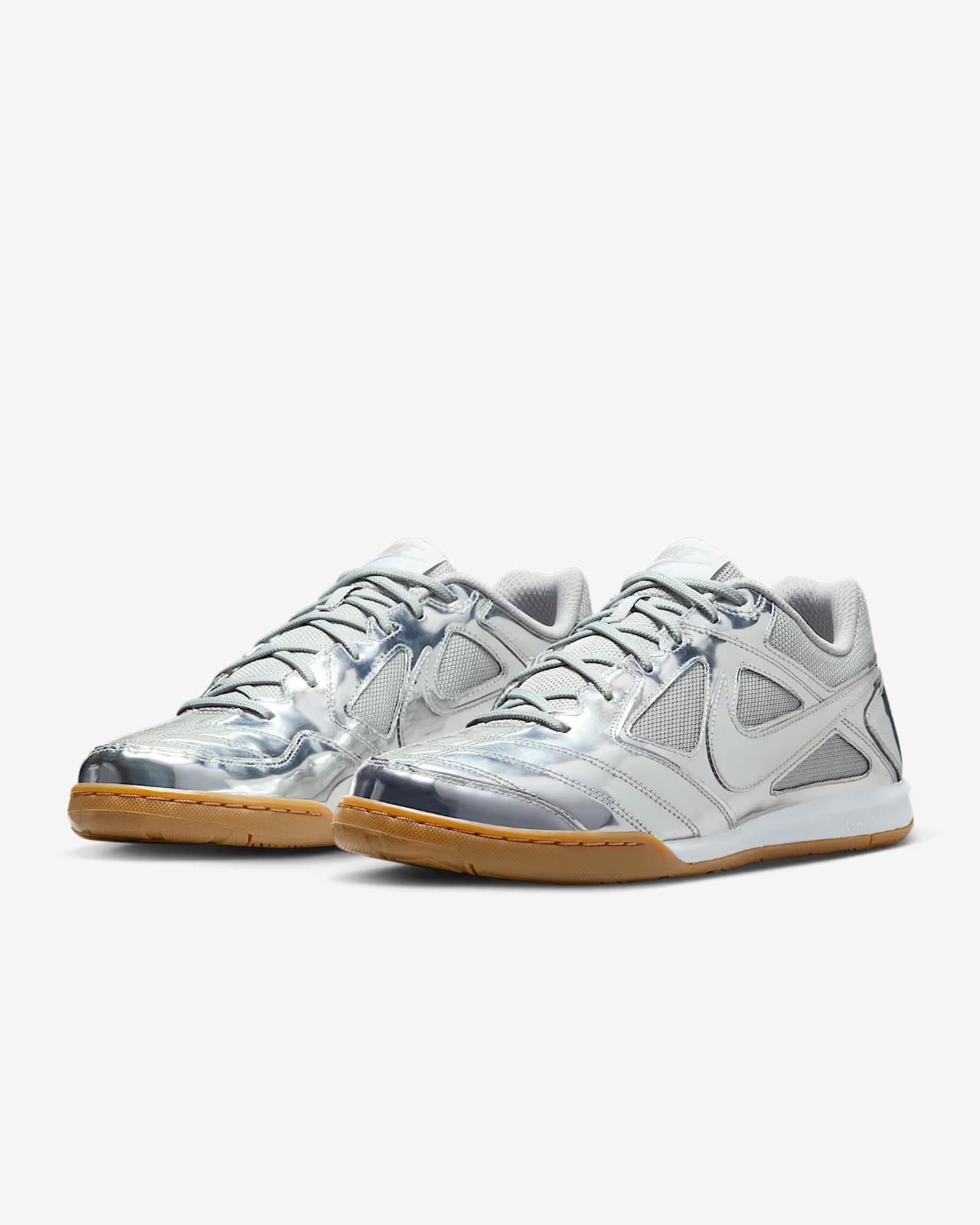 IB3566-001 Nike Gato LV8 Metallic Silver White Gum Light Brown (Men s) 9.5