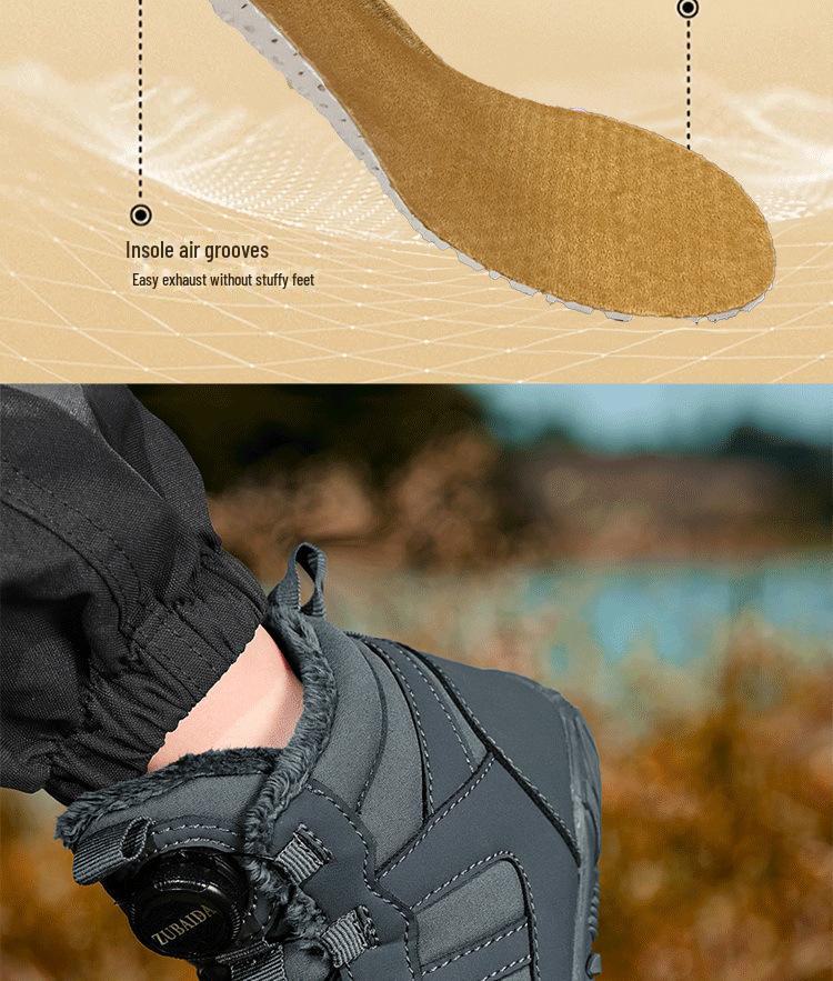 Waterproof Non-Slip Five-Finger Snow Boots with Velvet Lining for Outdoor Hiking