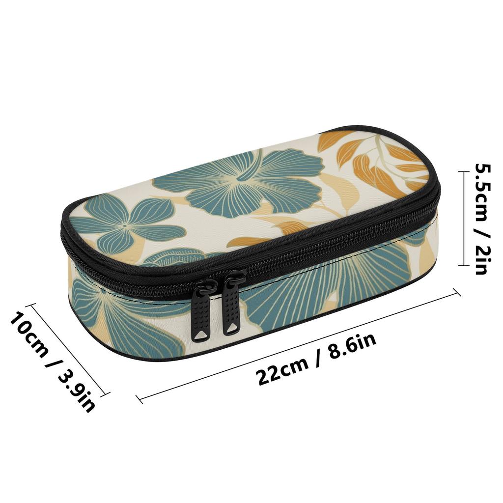Pencil Case Classic Design 300D Polyester Zip Around Closure with Main Compartment Mesh Pocket and Pen Slots for Everyday Study