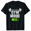 Funny Gym Mode On Barbell Graphic Tshirts Men Womens Fashion Casual Tshirt 100 Cotton Loose Oversized T Shirt