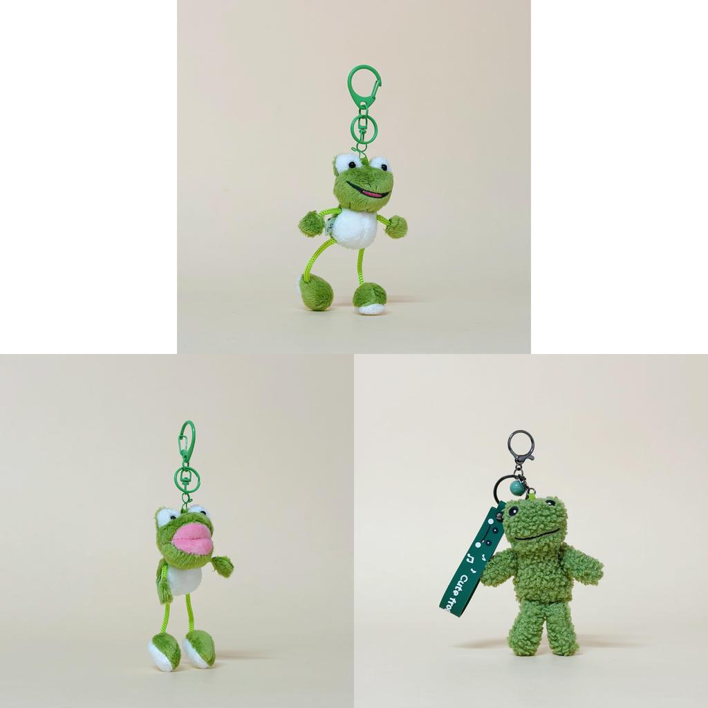 Frog Plush Keychain With Pp Cotton Material For Gifts And Collectibles