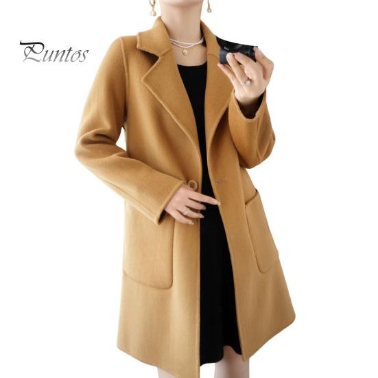 

Женская куртка с двойными карманами, лацканами, однотонное шерстяное пальто на одной пуговице, большой размер, свободное, теплое, с длинными рукавами, для поездок на работу, свиданий, весна, осень, зима XL верблюд