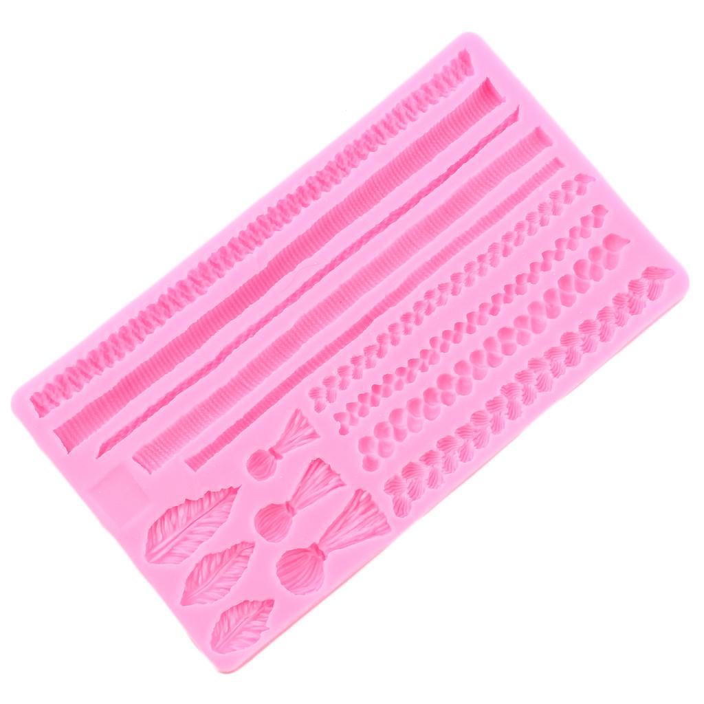 Twist Rope Fondant Mould Macrame Tassel Silicone Moulds Sugarcraft Baking Tools Cake Border Cake Decorating Tools Candy Clay Chocolate Moulds
