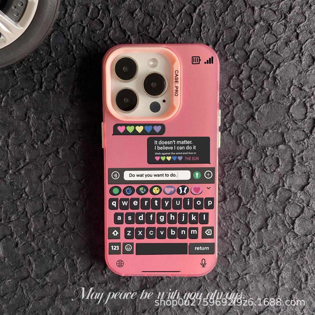 iPhone15Pro Keyboard Mobile Phone Case: Laser Soft Case for Apple 14/13/12/11XsMax, XR/X Tide Design