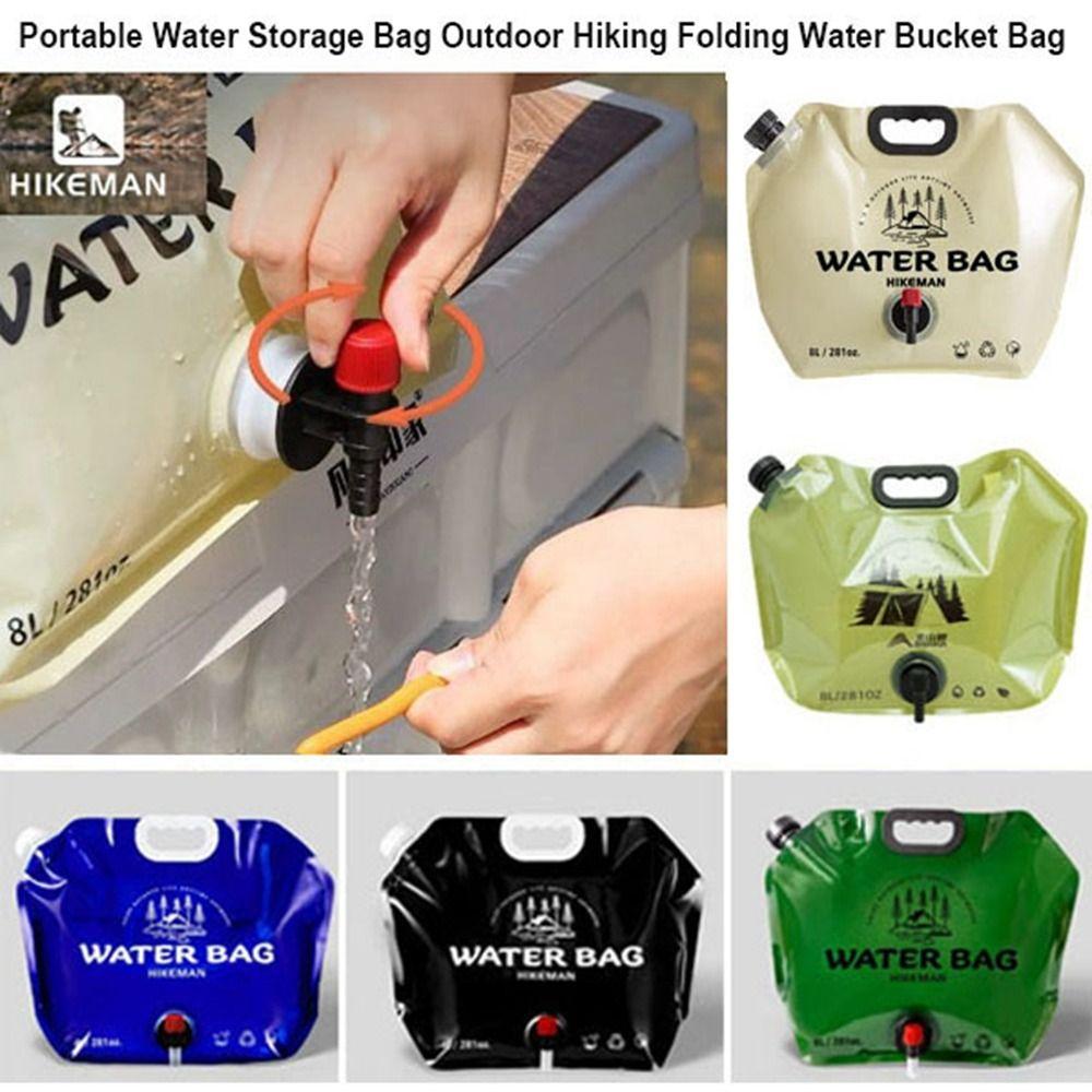 2,5L/8L Wasserspeicherbeutel mit Wasserhahn Großvolumiger Wasserbehälter Campingzubehör