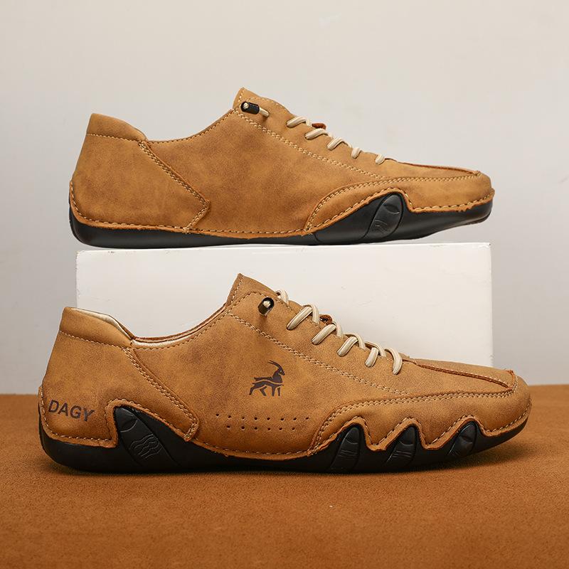 Herrskor Mode Casual Skor Läder Martin Boots Skor i brittisk stil Korta Stövlar Utomhusskor Plusstorlek