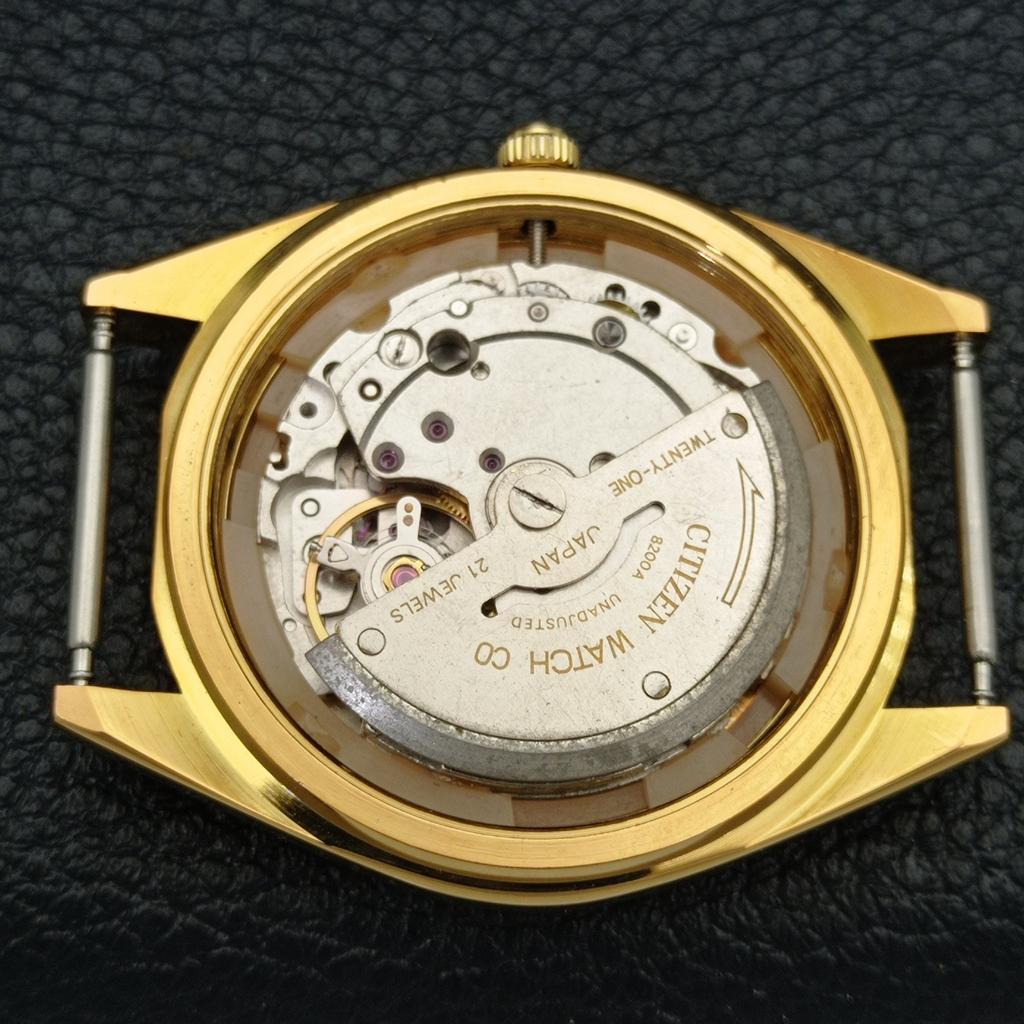 VINTAGE REFURBISHED CITIZEN AUTOMATIC 8200 JAPAN MENS GOLDEN WATCH A436323-2 R128-a436323