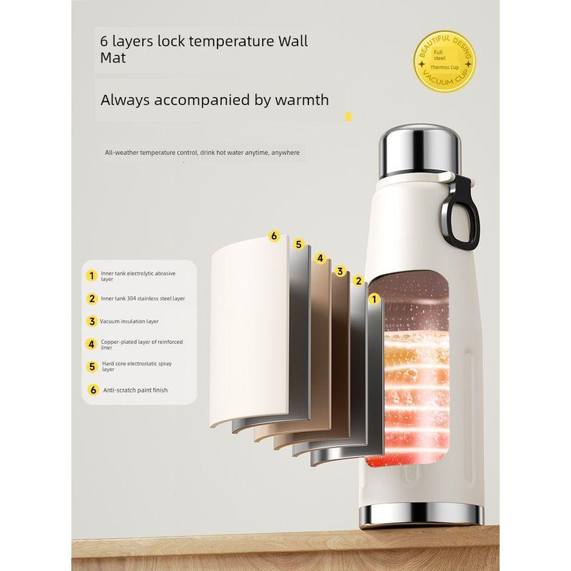 Large Capacity Thermos Cup for Men, 2026 New Model, Tea Brewing Cup, High Aesthetic Value, Student Outdoor Water Bottle, Large Portable Water Cup