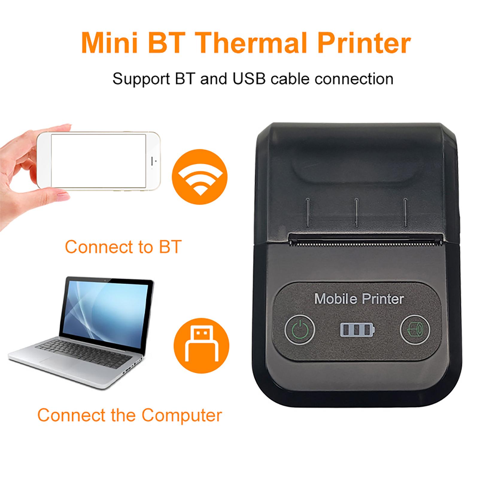 

Portable Thermal Receipt Printer 58mm 2 Inch Printer Thermal Receipt Mobile Printer Rechargeable for Mobile POS Restaurant Retail Store