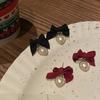Bowknot Dangle Heart Stud Earrings Korean Style Pearl Drop Stud Earrings for Women Girls Jewelry Gifts