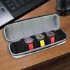 Juntan Watch Case 5 Slot Hard Watch Travel Watch Case, Watch Storage Soft Compressible Foam Pillow Black Men Women Nylon Watch Case Portable Silver