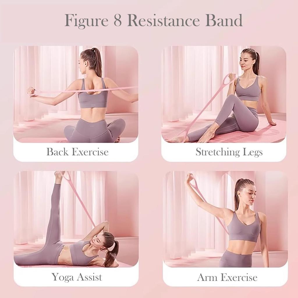Multi-Level Resistance Elastic Fitness Bands for Men and Women Ideal for Yoga Pilates Strength Training Physical Therapy