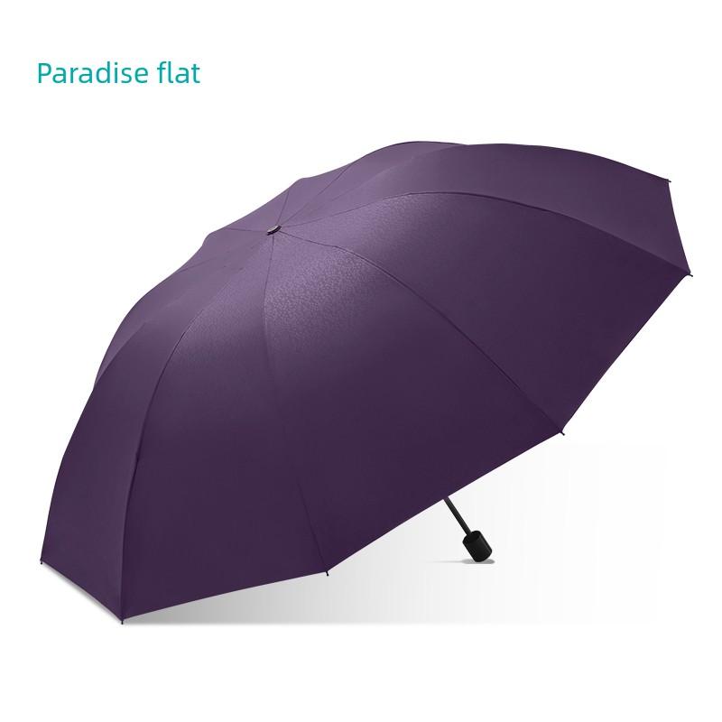 Paradise Umbrella Sun Protection Windproof Large Thickened Reinforced Three-Person Umbrella Men's Dual-Use Folding Umbrella for Rain and Sun Women's