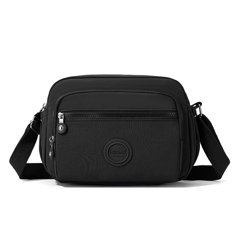 Crossbody Bag Multi-Layer Pocket Shoulder Bag Water-Repellent Nylon Women's Small Square Bag