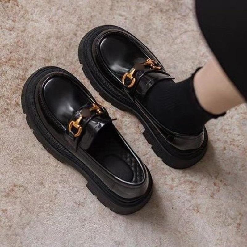 

Женская платформа осень новая женская обувь с юбками, маленькие кожаные туфли, туфли на подошве-маффин 40