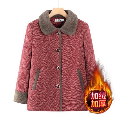 Grandma Winter Mink Velvet Jacket Fleece Thickened Medium Elderly Women's Mom Warm Top Old Lady Cotton Jacket