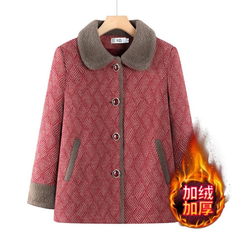 Winter Nerz Fleece Jacke Fleece Verdickt Damen Thermotop Alte Dame Baumwollgepolsterter Mantel