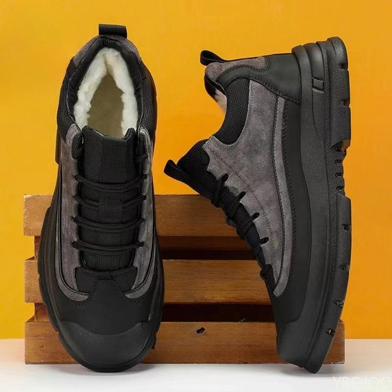 

Casual comfortable snow boots men winter warm high top cotton shoes outdoor fashionable versatile anti slip workwear boots 44 серый