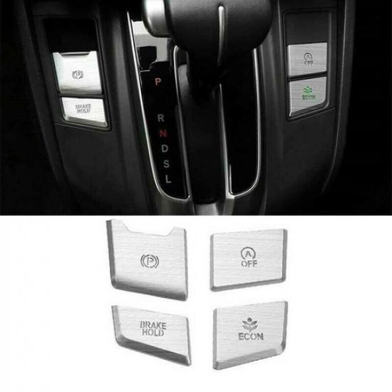 Aluminum 4X Console Gear Shift Button Sticker Trim For Honda CR-V CRV 2017-2022
