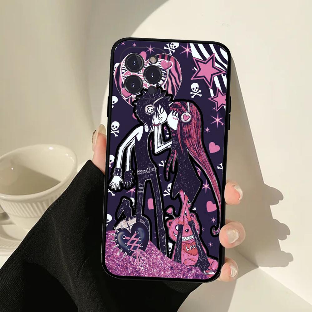 

Love Black And Cute Emo Phone Case For IPhone 16 15 14 11 12 13 Mini Pro XS Max Cover 6 7 8 Plus X Funda Shell iPhone 11
