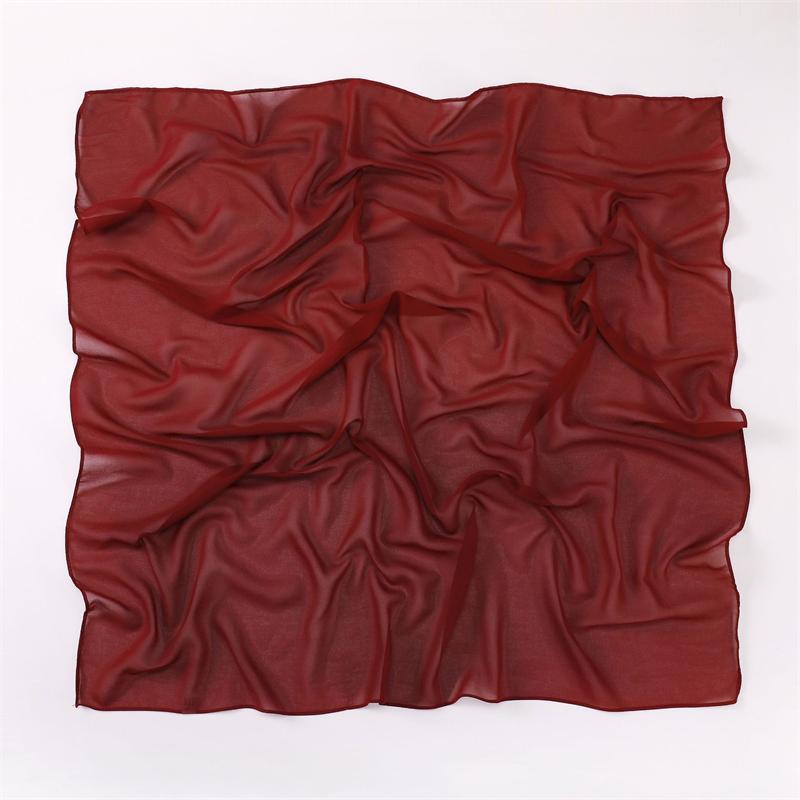 Muslimischer Chiffon Hijab Schal Einfarbiges Quadratisches Kopftuch für Frauen Hijabs Schals Jersey Hijabs Islamischer Turban Stirnband Schal