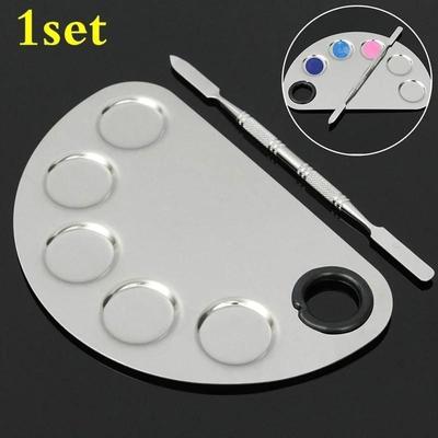 Edelstahlpalette Aquarellfarben Make-up Gesichtspalette Spatel Foundation Mischen Farben Ölfarbenpalette