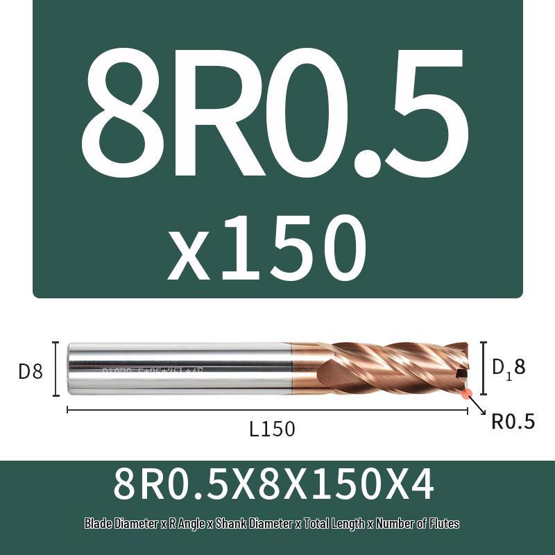 55-Degree Carbide Bull Nose End Mill with Wear-Resistant Coating for CNC Routers