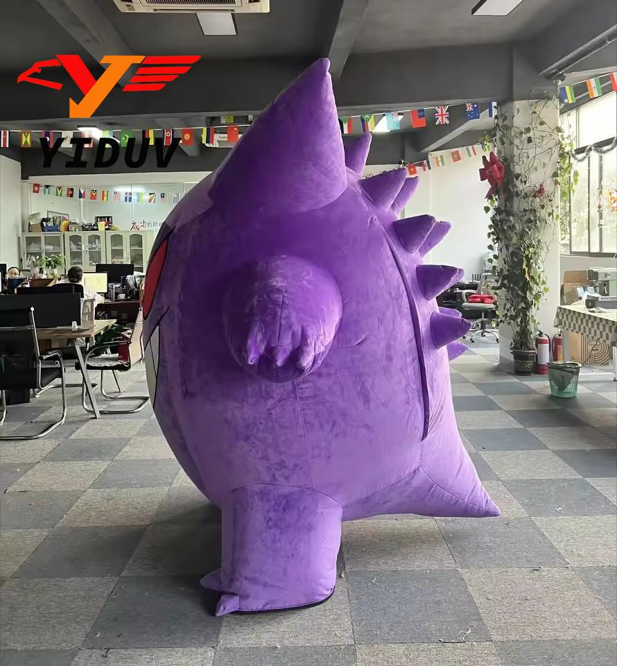 New 2M/2.6M Giant Inflatable Gengar Mascot Costume Purple Monster Suit Halloween Christmas Fancy Party Adult Outfit Cosplay Gift