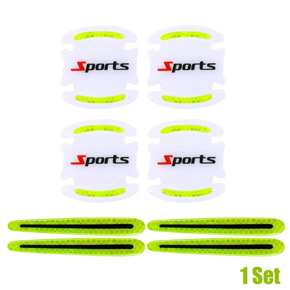 8pcs Universal Car Door Bowl Anti Scratch Protection Strip Car Door Handle Sports Styling Protective Sticker Car Accessories