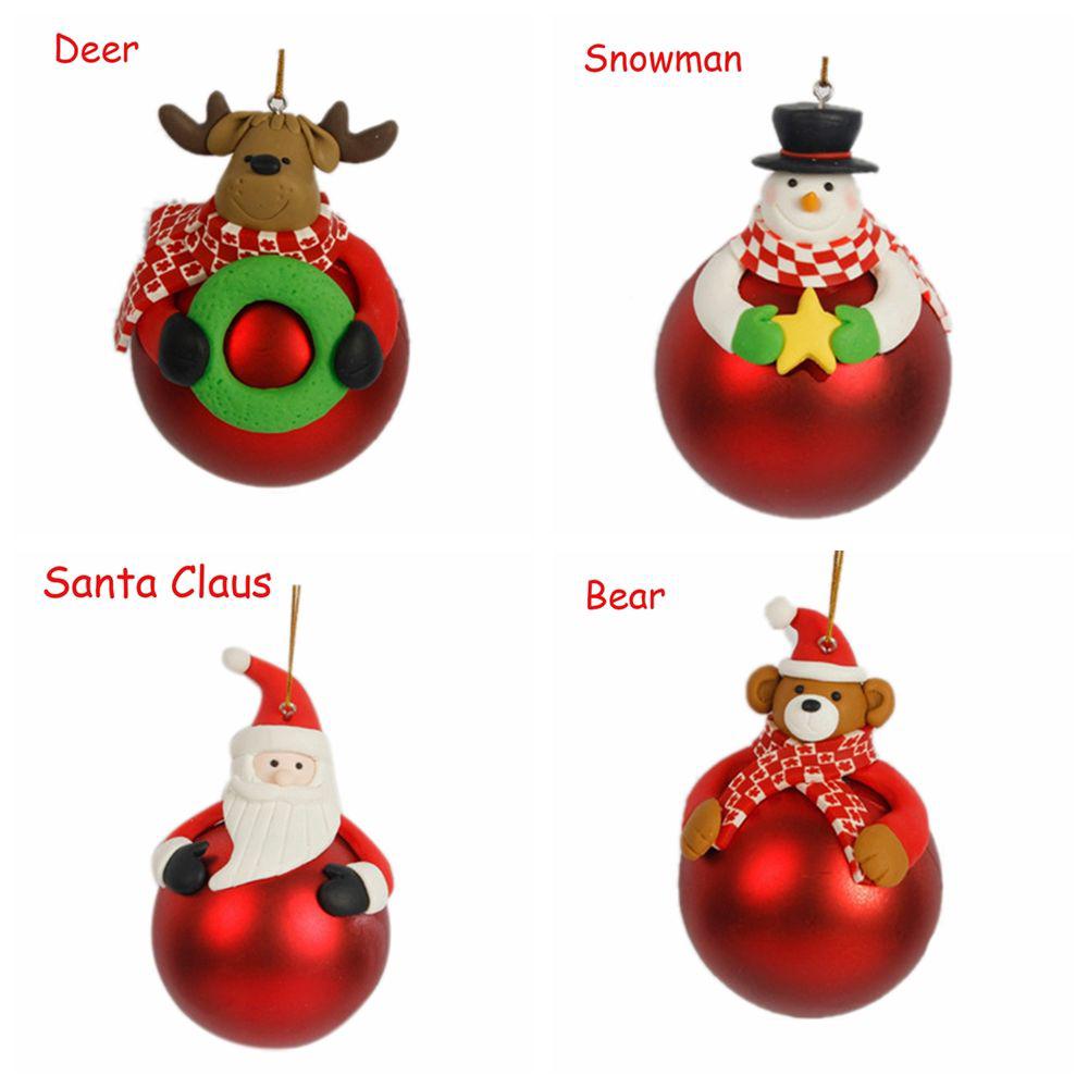 Red Snowman Bear Xmas Tree Ornament Christmas Decor Bauble Decorations Hanging Ball