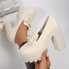 Fashion Women Pumps Chunky High Heels Shoes 2025 Spring Trend Elegant Platform Shoes Woman Anti-slip Comfortable Shoes Zapatos De Mujer