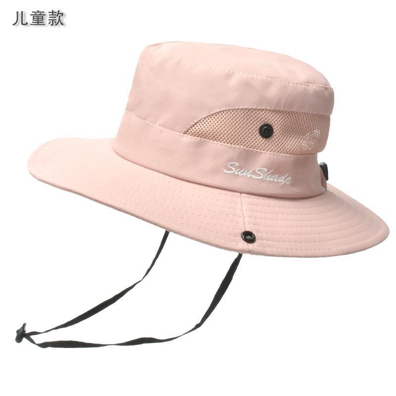 Sommer Damen Outdoor Sonnenhut Zopfloch Fischerhut Sonnenschutz Sonnenhut atmungsaktiv Bergsteigerhut Eltern-Kind-Modell