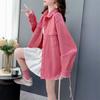 Early Spring Youthful and Elegant Layered Jacket for Women Collared with Pocket Simple Solid Color Denim Shirt