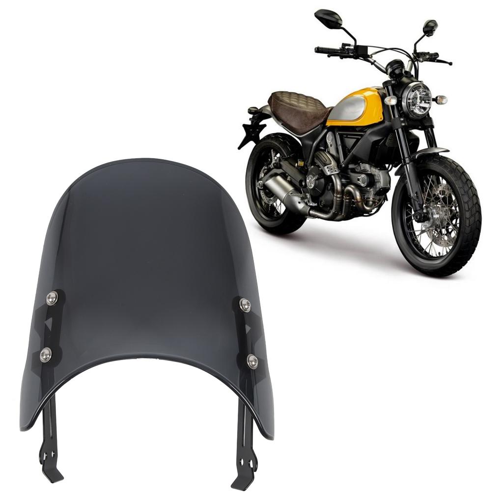 Motorcycle Windshield Reduce Wind Resistance Increase Driving Stability Replacement for Ducati Scrambler 800 400 Smoky Gray