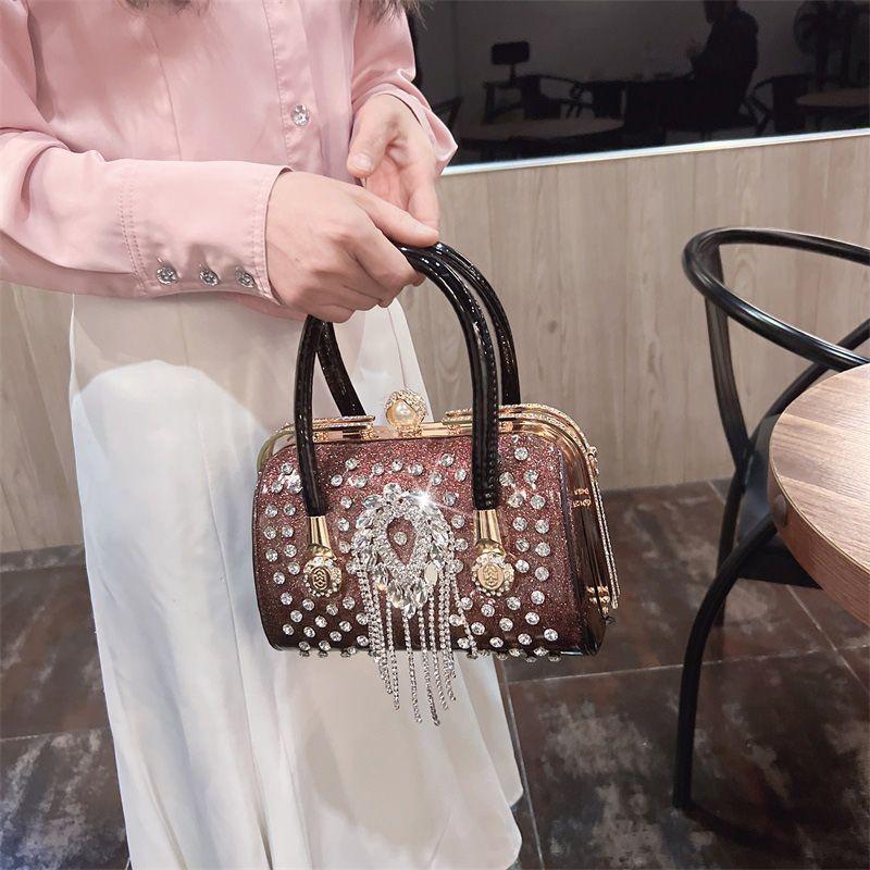 2026 Новая Бостонская Сумка-Подушка Модная Сумка с Бриллиантовой Отделкой