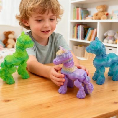 3D Printed Horse Figurine Movable Joints Pony Statue Stress Relief Model Desktop Decoration Fidget Toy Animal