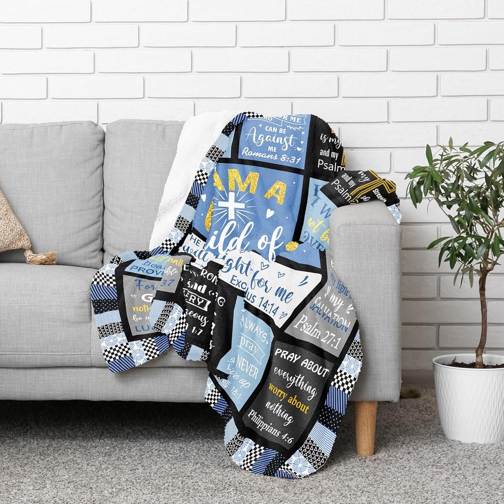 Gifts for Women Blanket I Am a Child of God Blankets Inspirational Religious Birthday Gifts Baptism Confirmation Gifts for Girls