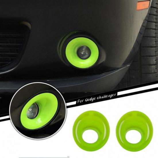 Green Exterior Front Fog Light Lamp Bezel Cover Trim For Dodge Challenger 2015+