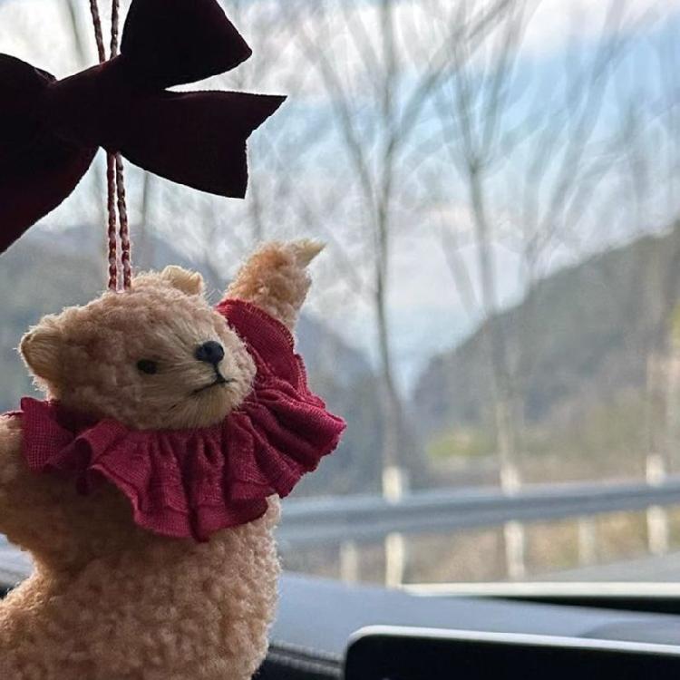 Ballet Bear Keychain Plush Hanging Ornament for Bags Keys Car Interior Pendant Decoration Daily Use Keyring Accessories